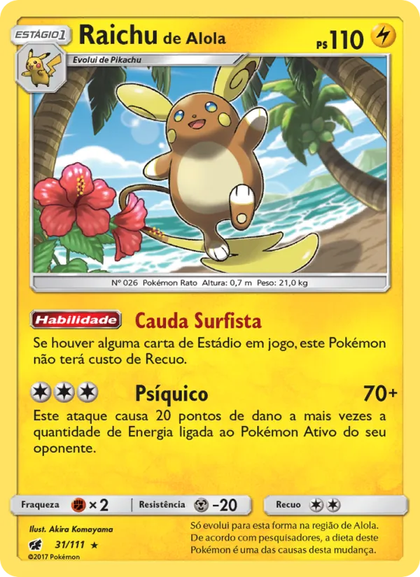 Raichu de Alola Invasão Carmim 31/111