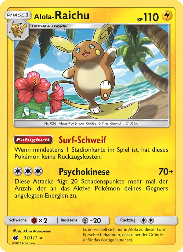 Alola-Raichu Aufziehen der Sturmröte 31/111