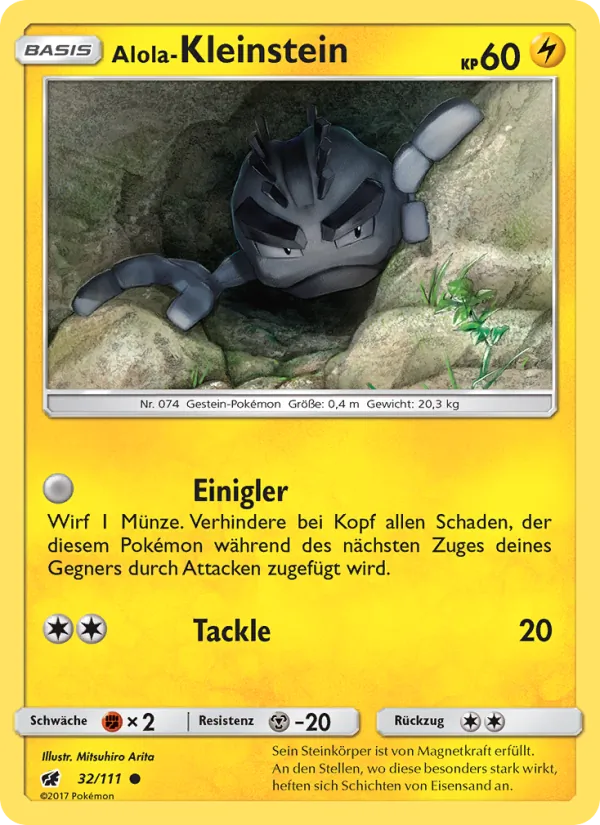 Alola-Kleinstein Aufziehen der Sturmröte 32/111