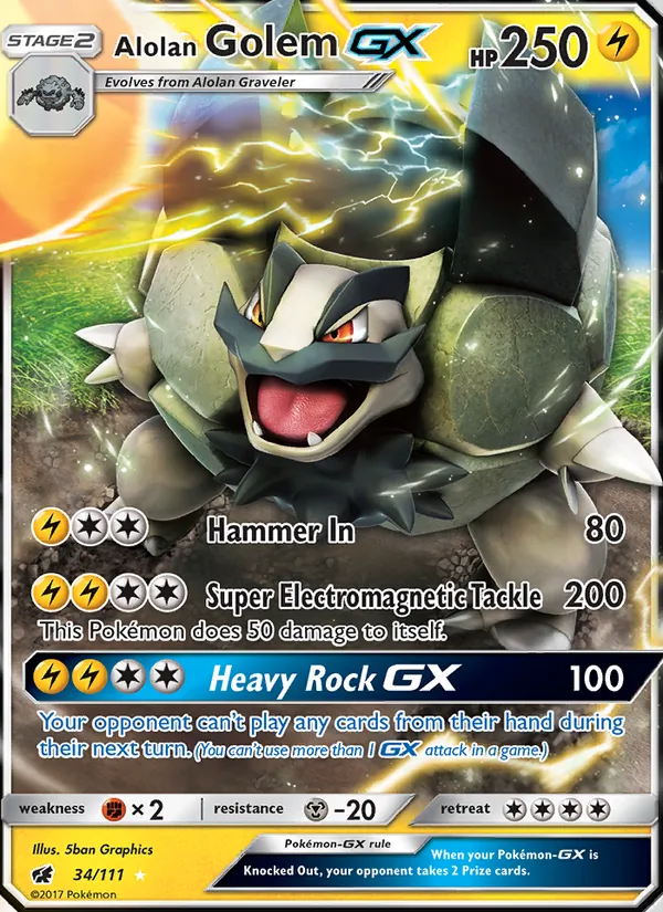 Alolan Golem GX Crimson Invasion 34/111