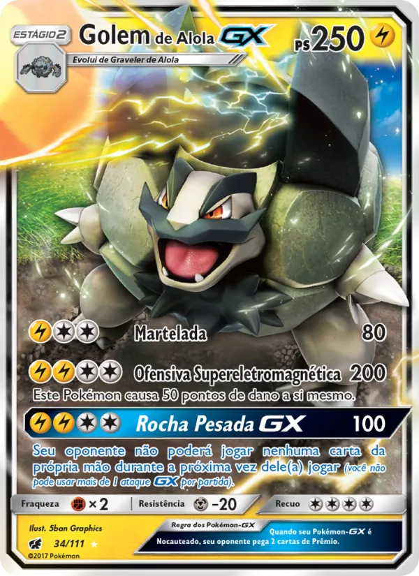 Golem de Alola GX Invasão Carmim 34/111