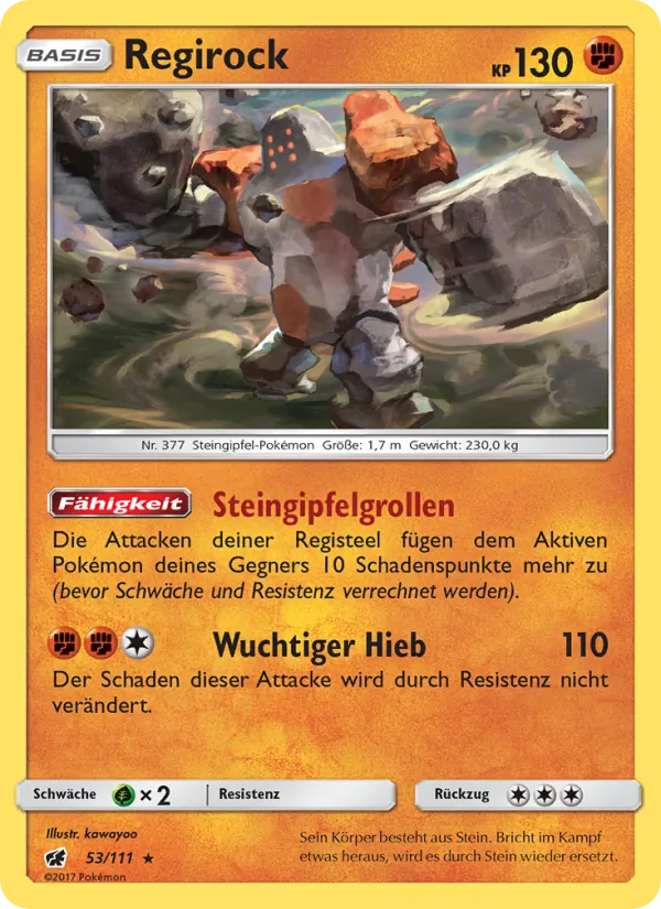Regirock Aufziehen der Sturmröte 53/111
