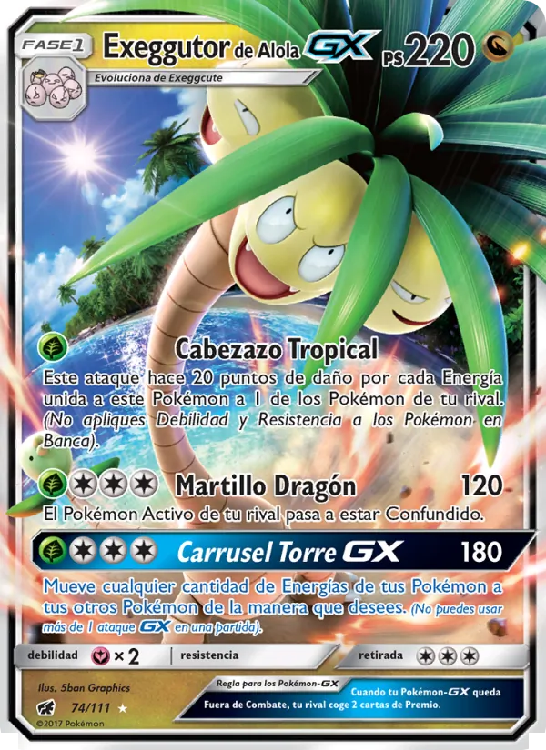 Exeggutor de Alola GX Invasión Carmesí 74/111
