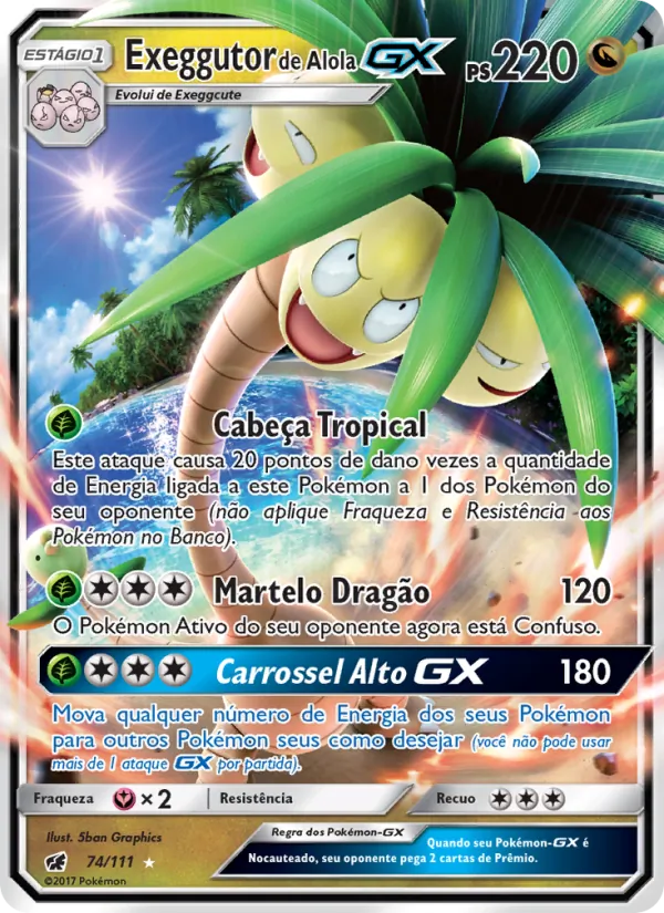 Exeggutor de Alola GX Invasão Carmim 74/111