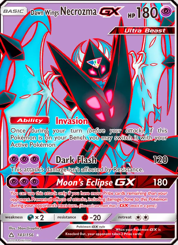 Dawn Wings Necrozma GX Ultra Prism 143/156
