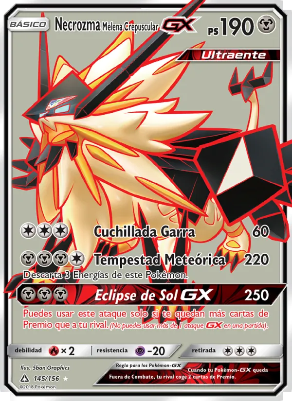 Necrozma Melena Crepuscular GX Ultraprisma 145/156