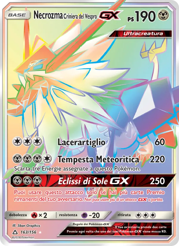 Necrozma Criniera del Vespro GX Ultraprisma 163/156