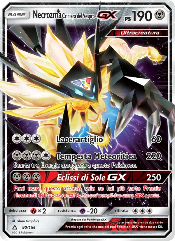 Necrozma Criniera del Vespro GX Ultraprisma 90/156