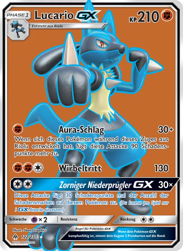 Lucario GX Grauen Der Lichtfinsternis 122/131