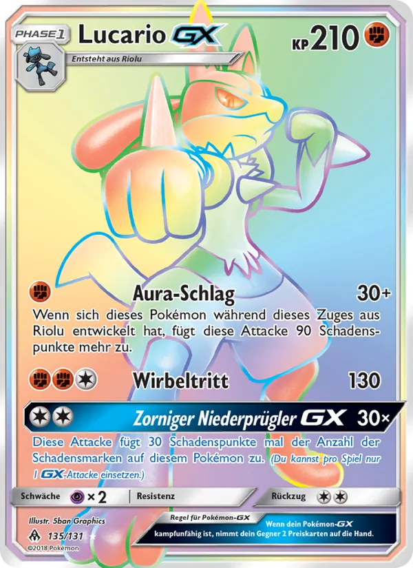 Lucario GX Grauen Der Lichtfinsternis 135/131