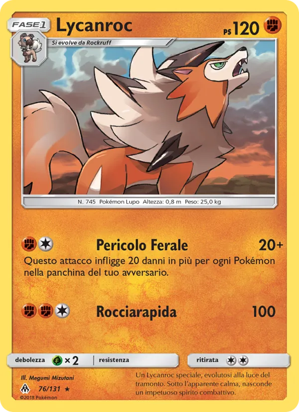Lycanroc Apocalisse Di Luce 76/131