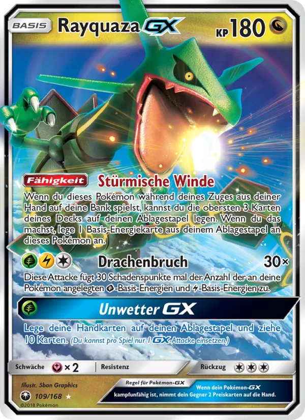 Rayquaza GX Sturm Am Firmament 109/168