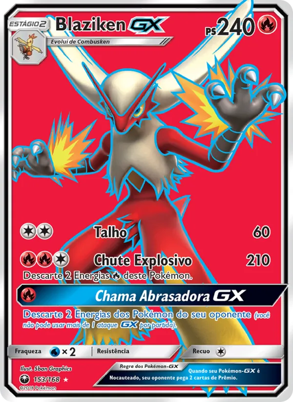 Blaziken GX Tempestade Celestial 153/168