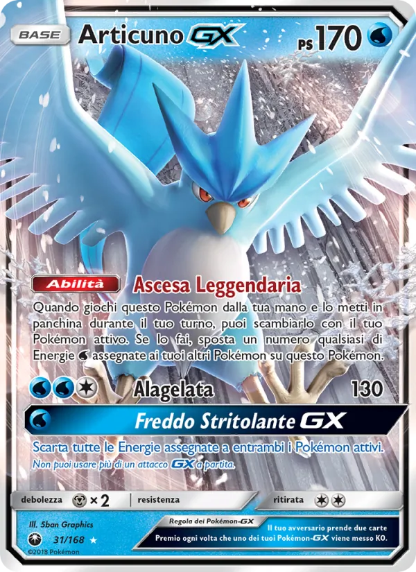 Articuno GX Tempesta Astrale 31/168