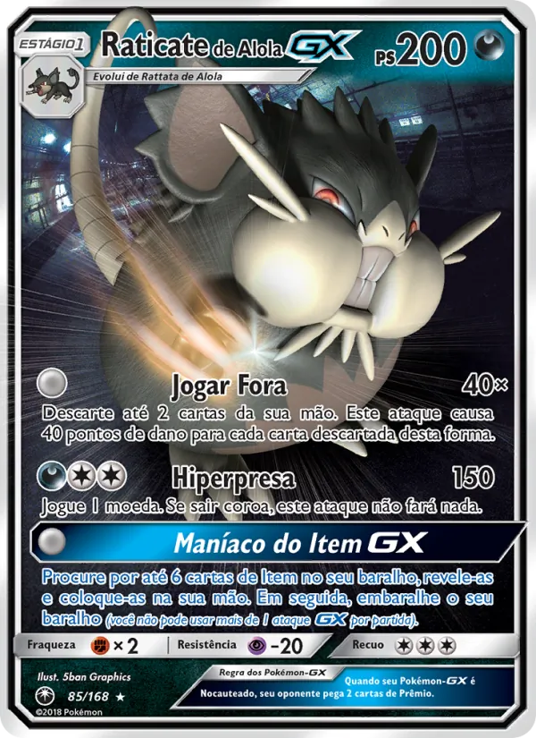 Raticate de Alola GX Tempestade Celestial 85/168