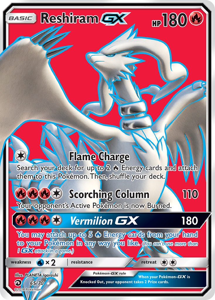Reshiram GX Majestad De Dragones 65/70