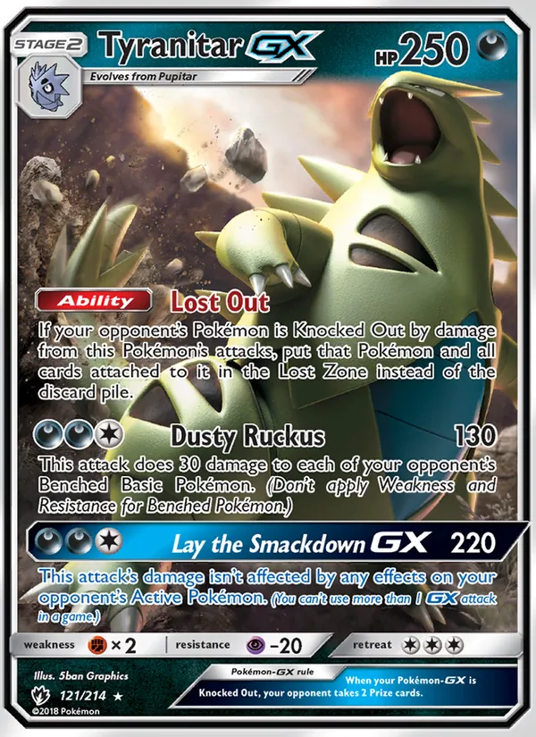 Tyranitar GX Lost Thunder 121/214