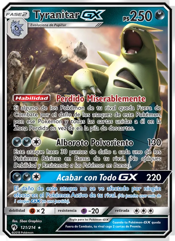 Tyranitar GX Truenos Perdidos 121/214
