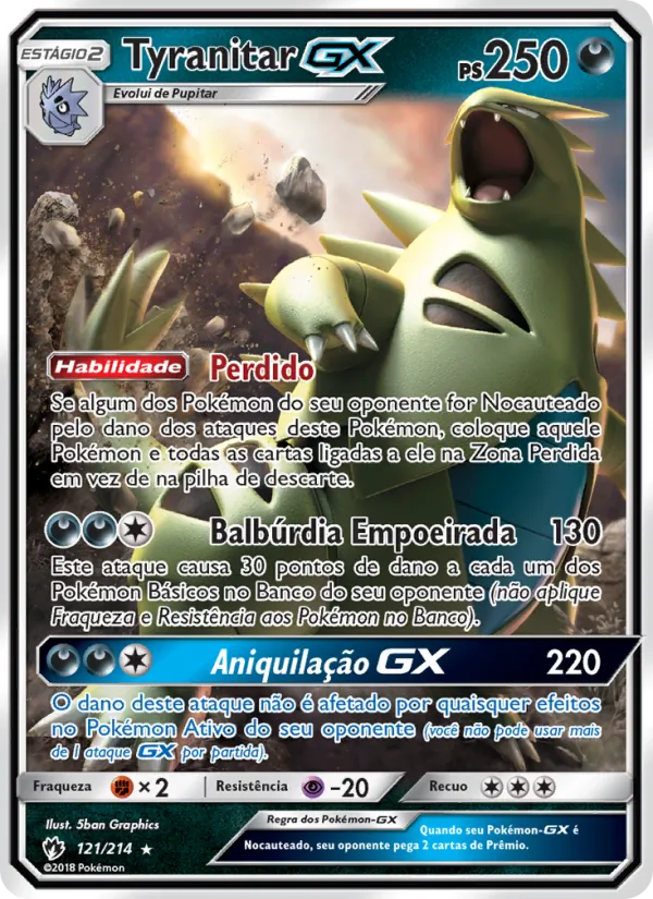 Tyranitar GX Trovões Perdidos 121/214