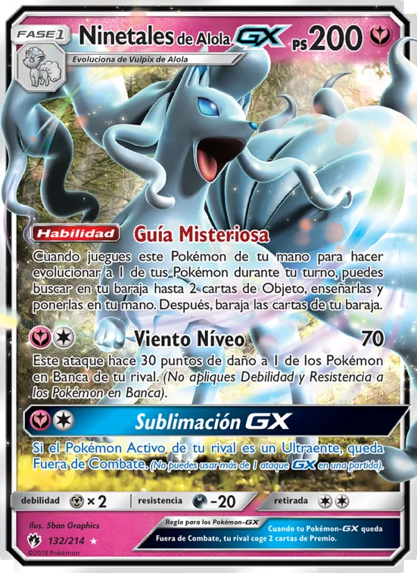 Ninetales de Alola GX Truenos Perdidos 132/214