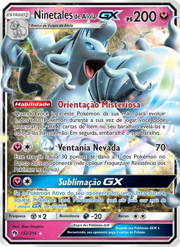 Ninetales de Alola GX Trovões Perdidos 132/214