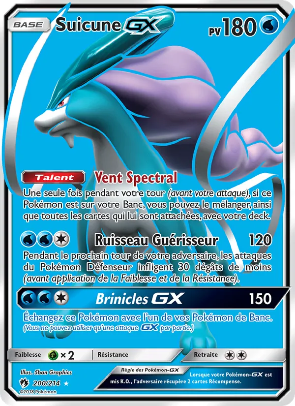 Suicune GX Tonnerre Perdu 200/214