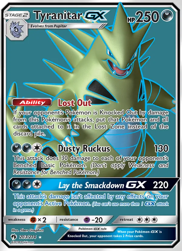 Tyranitar GX Lost Thunder 203/214