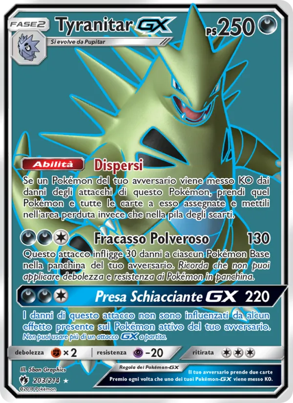 Tyranitar GX Tuoni Perduti 203/214