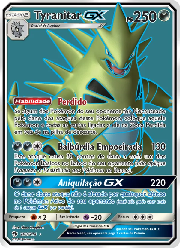 Tyranitar GX Trovões Perdidos 203/214