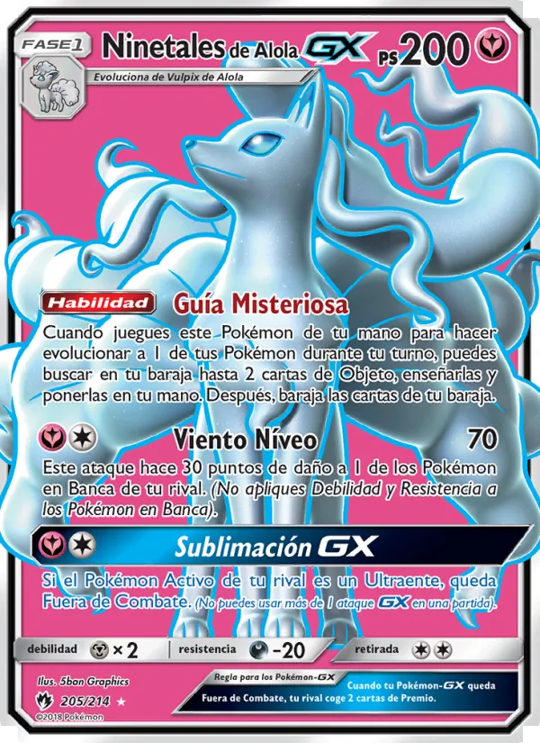 Ninetales de Alola GX Truenos Perdidos 205/214