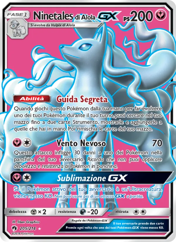 Ninetales di Alola GX Tuoni Perduti 205/214