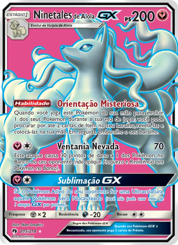 Ninetales de Alola GX Trovões Perdidos 205/214