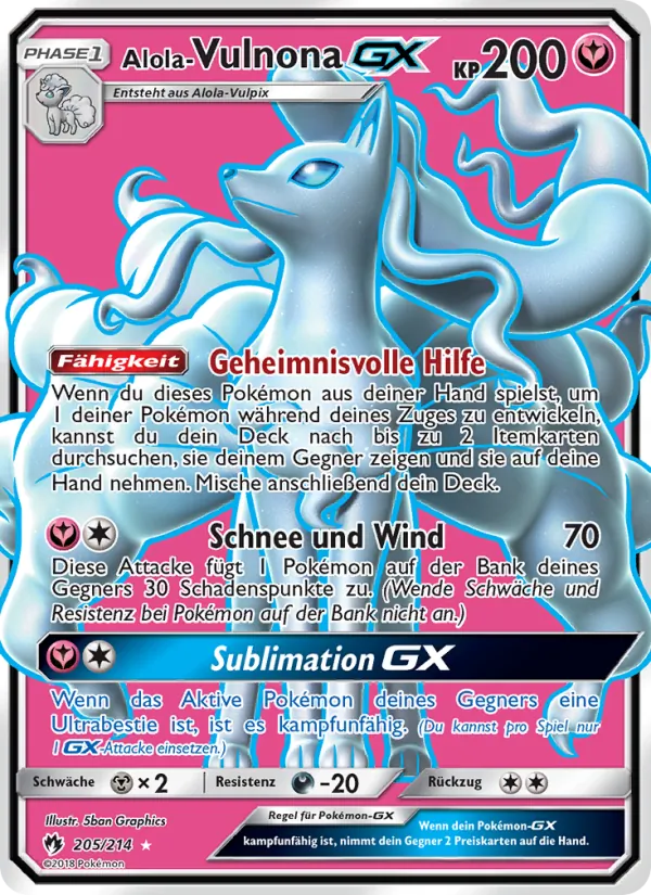Alola Vulnona GX Echo des Donners 205/214