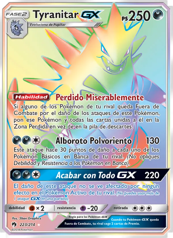 Tyranitar GX Truenos Perdidos 223/214