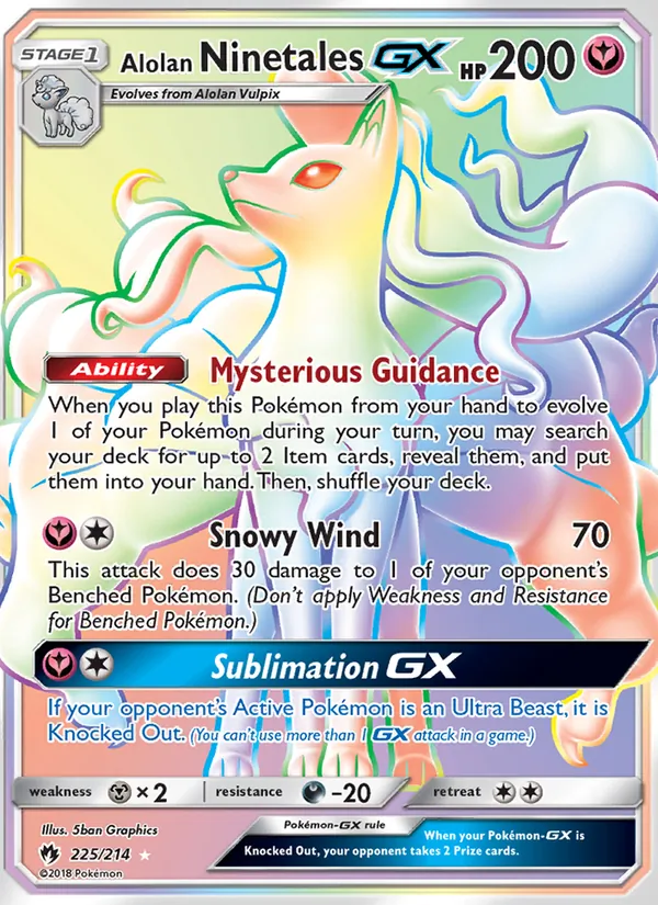 Alolan Ninetales GX Lost Thunder 225/214