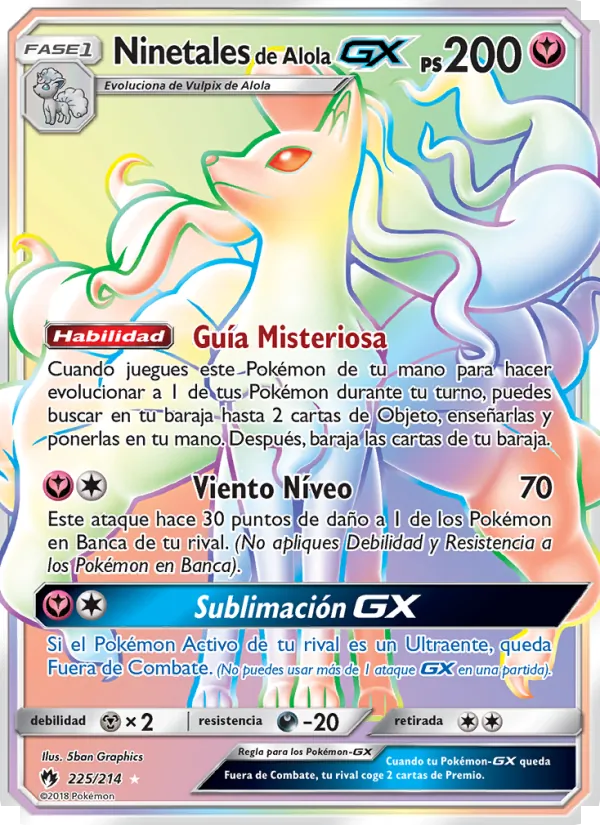 Ninetales de Alola GX Truenos Perdidos 225/214
