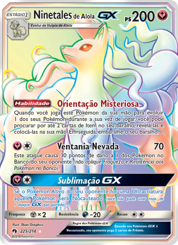 Ninetales de Alola GX Trovões Perdidos 225/214
