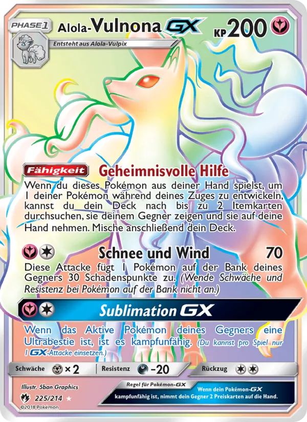 Alola Vulnona GX Echo des Donners 225/214