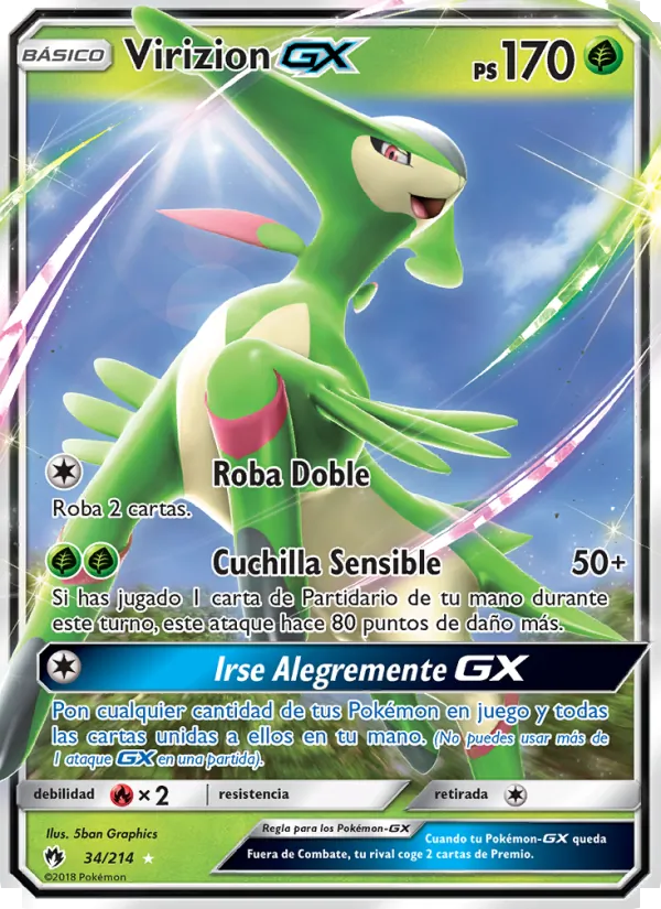Virizion GX Truenos Perdidos 34/214