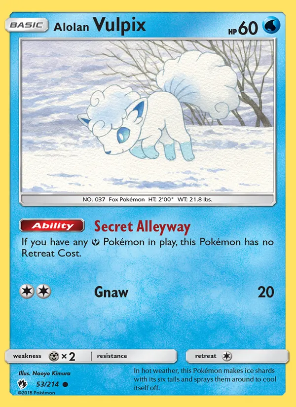 Alolan Vulpix Lost Thunder 53/214
