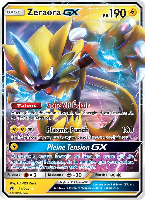 Zeraora GX Tonnerre Perdu 86/214