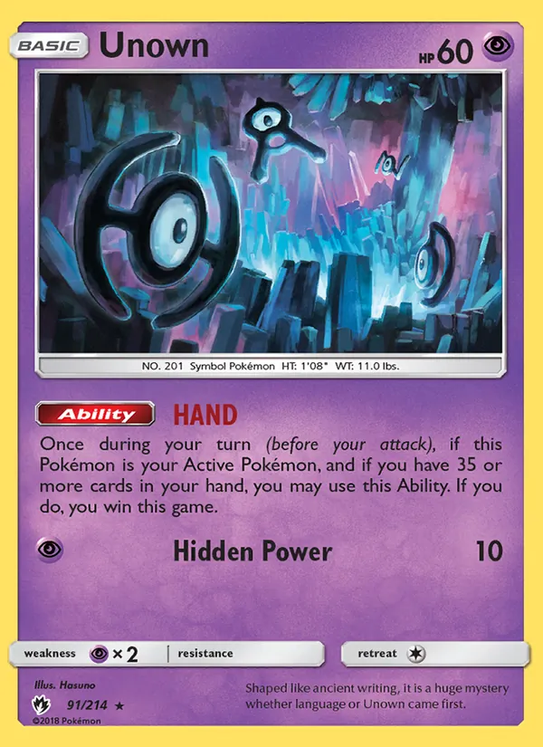 Unown Lost Thunder 91/214