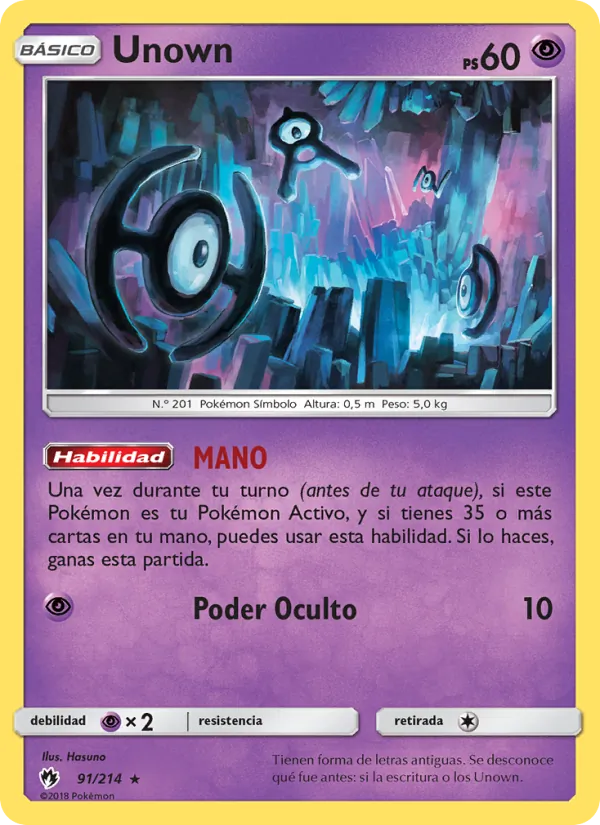 Unown Truenos Perdidos 91/214