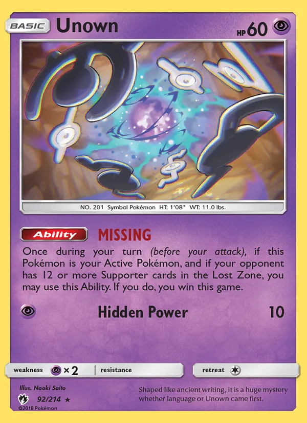 Unown Lost Thunder 92/214