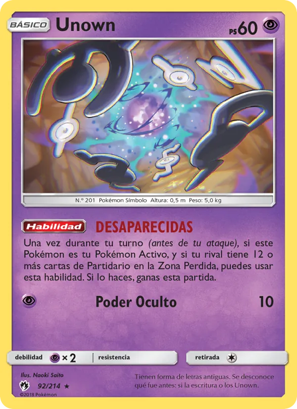 Unown Truenos Perdidos 92/214