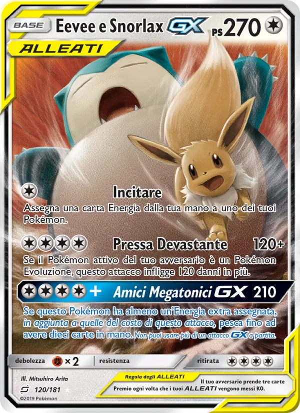 Eevee e Snorlax GX Gioco di Squadra 120/181