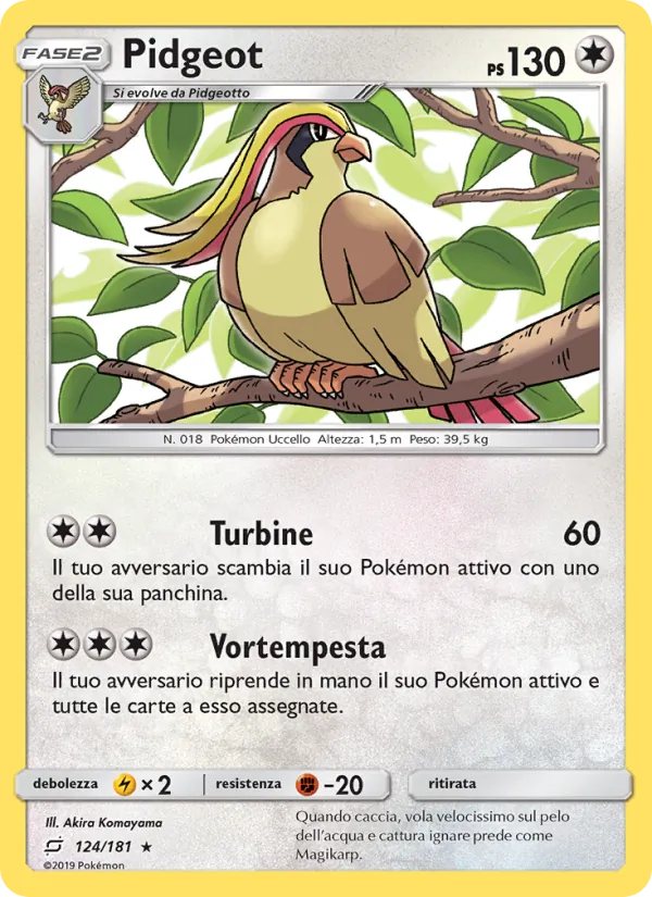 Pidgeot Gioco di Squadra 124/181