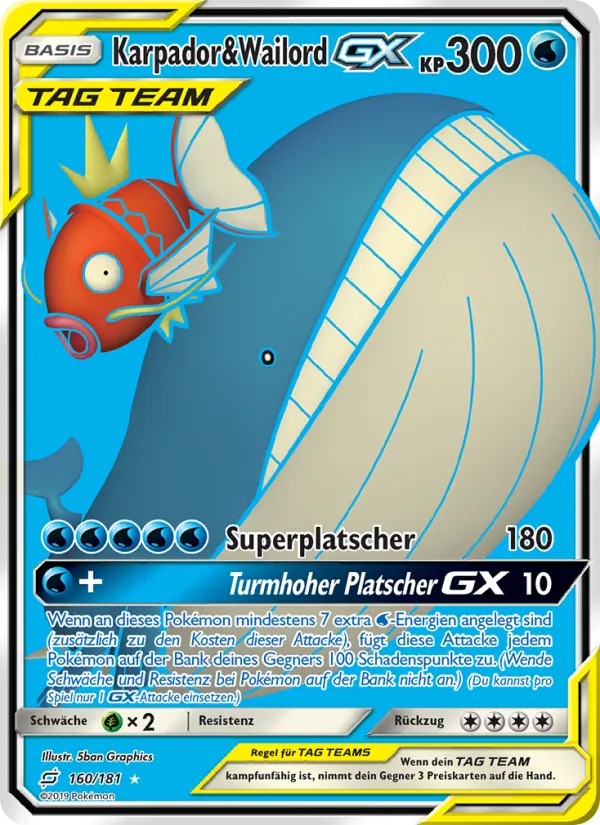 Karpador & Wailord GX Teams Sind Trumpf 160/181