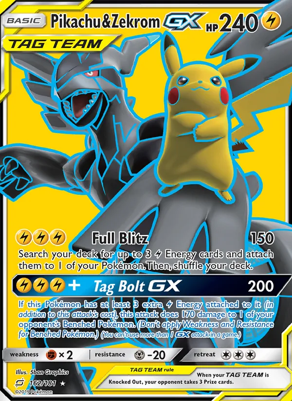 Pikachu & Zekrom GX Team Up 162/181