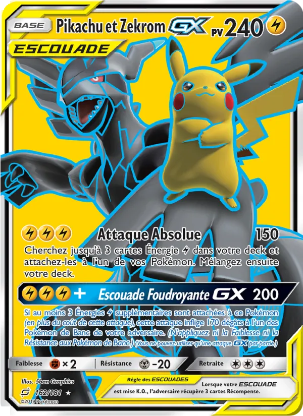 Pikachu et Zekrom GX Duo de Choc 162/181